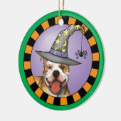 Pit Bull Hexe Keramikornament (Links)