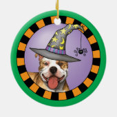 Pit Bull Hexe Keramikornament (Hinten)