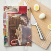 Pit Bull Holiday Baking: Festliche Weihnachten Geschirrtuch (Viertel Falte)