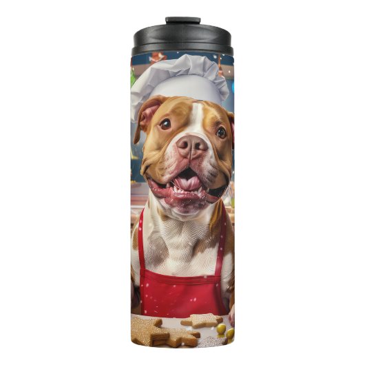 Pit Bull Holiday Baking: Festliche Weihnachten Thermosbecher (Vorderseite)