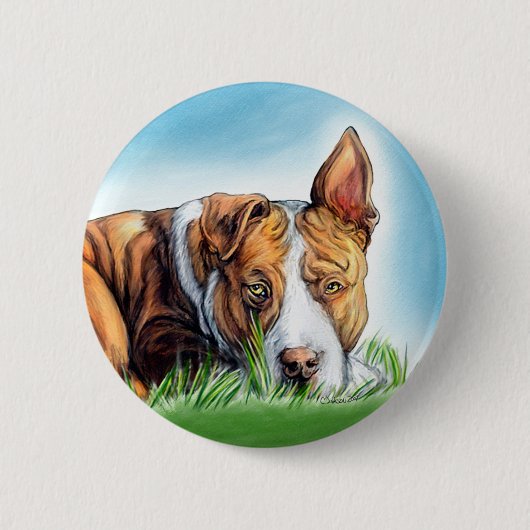 Pit Bull hört dich Button (Vorderseite)