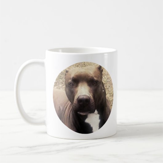 Pit Bull Hund Custom Pet Foto Kaffeetasse (Links)