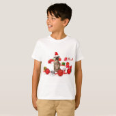 Pit Bull Hund mit Geschenkboxen und Weihnachtsschm T-Shirt (Vorne ganz)