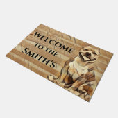 Pit Bull Hund Personalisiert Fußmatte (Schrägansicht)