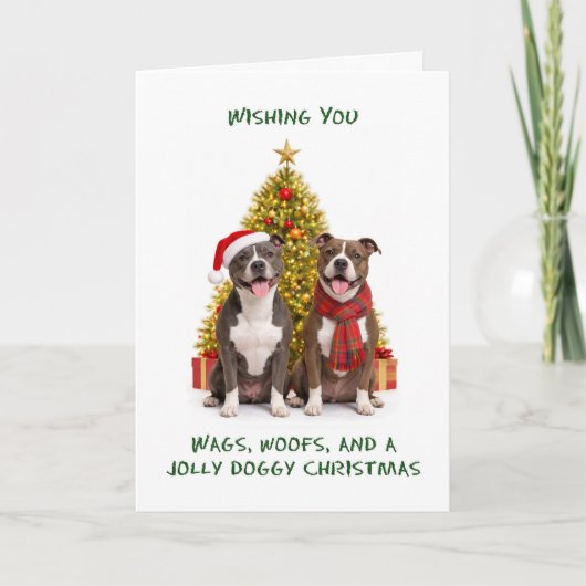 Pit Bull Hunde Weihnachten (Vorderseite)