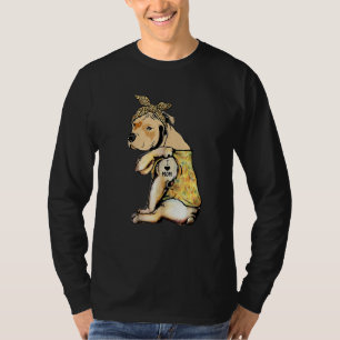 Pit Bull I Liebe Mama Tattoo Sonnenblume Mama Moth T-Shirt