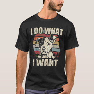Pit Bull I Tun, was ich Gewollt Hund Vintag Retro  T-Shirt