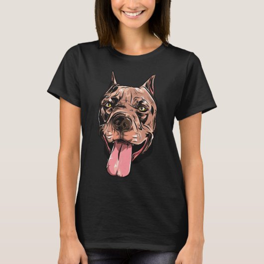 Pit Bull Illustration T-Shirt (Vorderseite)