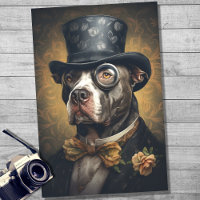 Pit Bull in Anzug und Hat 3 Decoupage Paper