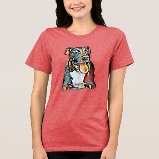 Pit Bull in Farben Tri-Blend Shirt (Vorderseite)