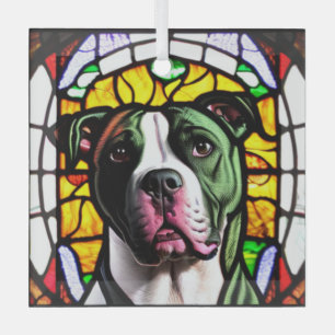 Pit Bull in "verkettetem Glas" Ornament Aus Glas