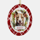 Pit Bull Keramik Circle Ornament (Rechts)