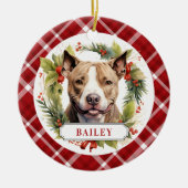 Pit Bull Keramik Circle Ornament (Vorne)