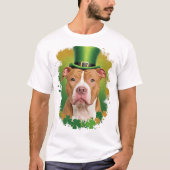 Pit Bull Leprechaun St Patricks Day Dog Hausbesitz T-Shirt (Vorderseite)