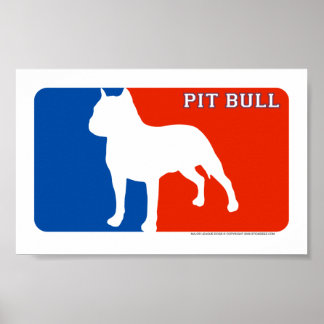 Pit Bull Major League Dog Print Poster