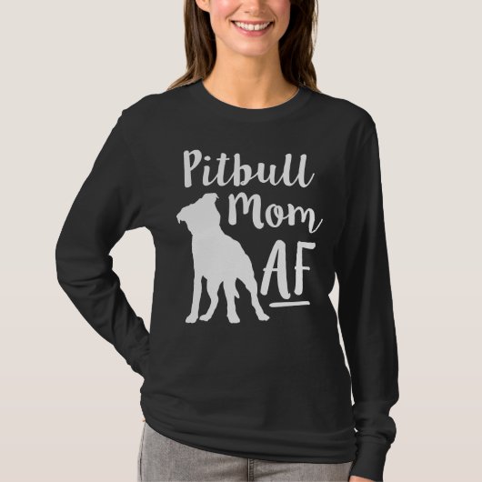 Pit Bull Mama Af Womens Dog Pitbull Angepasst Scoo T-Shirt (Vorderseite)
