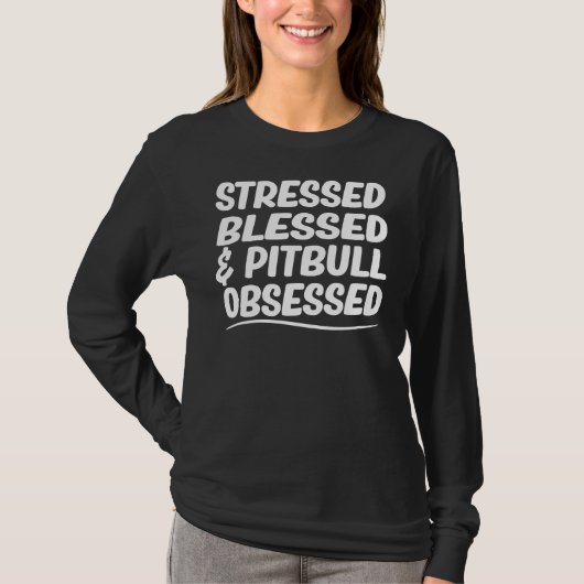 Pit Bull Mama betressen Gesegnet & Amp Pitbulenstö T-Shirt (Vorderseite)