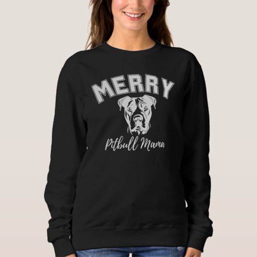 Pit Bull Mama Christmas Sweatshirt (Vorderseite)