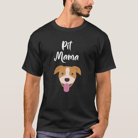 Pit Bull Mama Dog Mama Niedliche Damen Geschenk T-Shirt (Vorderseite)