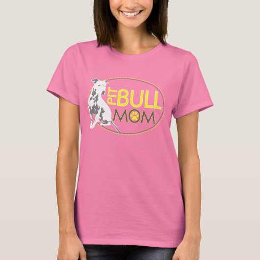 Pit Bull Mama - Gelb & Grau T-Shirt (Vorderseite)