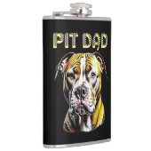 Pit Bull-Mama | Hund Lover Personalisiert Flachmann (Rechts)