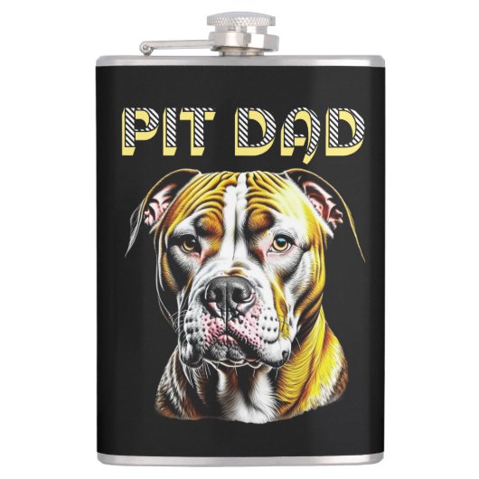 Pit Bull-Mama | Hund Lover Personalisiert Flachmann (Vorderseite)