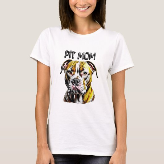Pit Bull-Mama | Hunde Lover T-Shirt (Vorderseite)