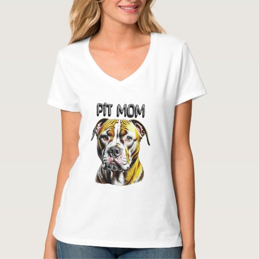 Pit Bull-Mama | Hunde Lover T-Shirt (Vorderseite)