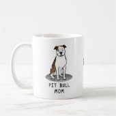 Pit Bull Mama (lt brindle white 3) Hunde Mama Kaffeetasse (Links)