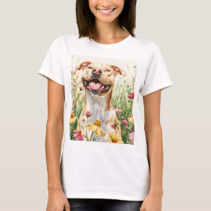 Pit Bull Mama T-Shirt – Wasserfarbe