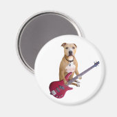 Pit Bull mit Gitarre Magnet (Vorderseite/Rückseite)