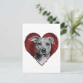 Pit Bull mit Herz Einladung (Stehend Vorderseite)