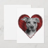 Pit Bull mit Herz Einladung (Vorne/Hinten)