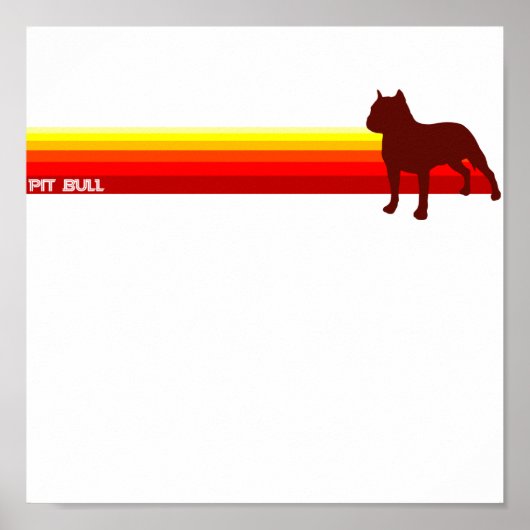 Pit Bull mit Streifen Print Poster (Vorne)