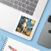 Pit Bull Niedlich Hund Halloween Kürbislaterne Pum Aufkleber (Laptop mit iPhone)