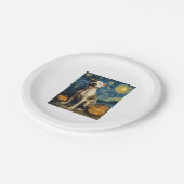 Pit Bull Niedlich Hund Halloween Kürbislaterne Pum Pappteller (Schrägansicht)