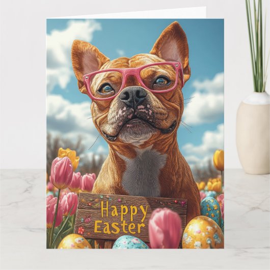 Pit Bull Ostereier Karte (Vorderseite)