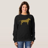 Pit Bull Pittie Pitbull Dog Gold Glitzer Sweatshirt (Vorne ganz)