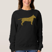 Pit Bull Pittie Pitbull Dog Gold Glitzer Sweatshirt (Vorderseite)