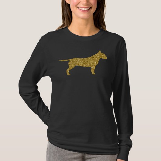 Pit Bull Pittie Pitbull Dog Gold Glitzer T-Shirt (Vorderseite)