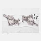 Pit Bull Portrait in Charcoal Handtuch (Horizontal)