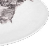 Pit Bull Portrait in Charcoal Schneidebrett (Ecke)