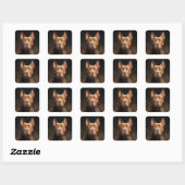 Pit Bull Portrait Quadratischer Aufkleber (Blatt)