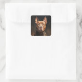 Pit Bull Portrait Quadratischer Aufkleber (Tasche)
