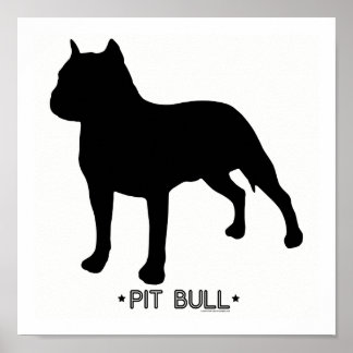Pit Bull Print Poster