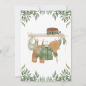 Pit bull Puppy Brown Boho Greenery Baby Shower Einladung (Rückseite)