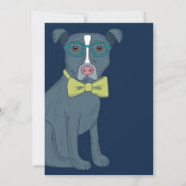 Pit Bull Puppy Dog mit Brille und Balloons Einladung (Rückseite)