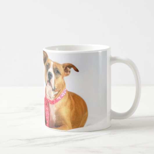 Pit Bull Puppy-Liebe in rosa XOXO Kaffeetasse (Rechts)