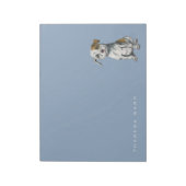 Pit Bull Puppy Sketch Zeichnend | Name hinzufügen Notizblock (Rotiert)