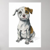 Pit Bull Puppy Sketch Zeichnend Poster (Vorne)